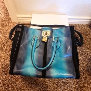 Blue lizard Roberto Cavalli bag